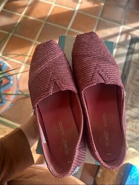 TOMS Women's Alpargata Dark Rose Glimmer Cord